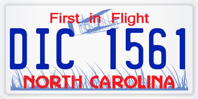 NC license plate DIC1561