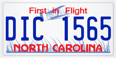NC license plate DIC1565