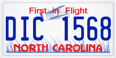 NC license plate DIC1568