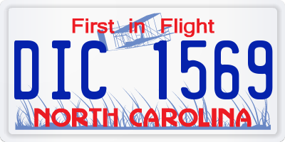 NC license plate DIC1569