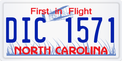 NC license plate DIC1571