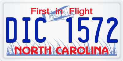 NC license plate DIC1572