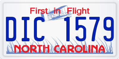 NC license plate DIC1579