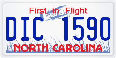 NC license plate DIC1590