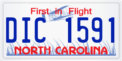 NC license plate DIC1591
