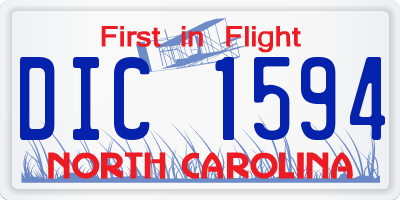NC license plate DIC1594