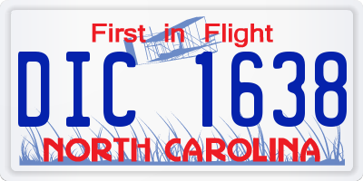 NC license plate DIC1638