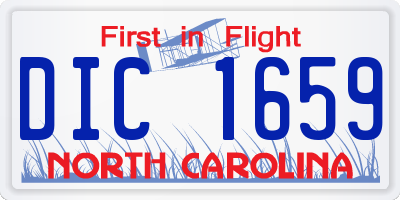 NC license plate DIC1659