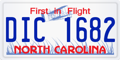NC license plate DIC1682