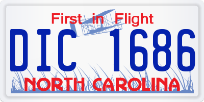 NC license plate DIC1686