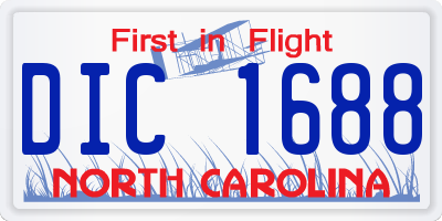 NC license plate DIC1688