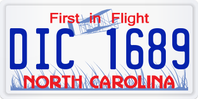 NC license plate DIC1689