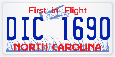 NC license plate DIC1690