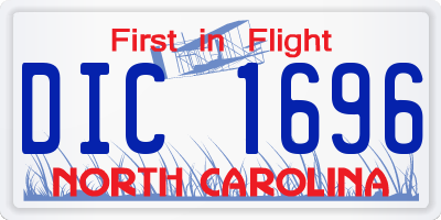 NC license plate DIC1696
