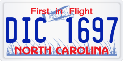 NC license plate DIC1697