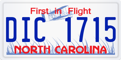 NC license plate DIC1715