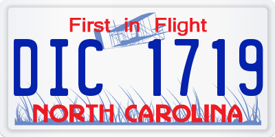 NC license plate DIC1719