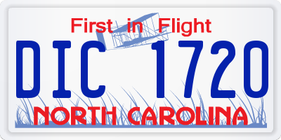 NC license plate DIC1720