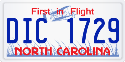 NC license plate DIC1729