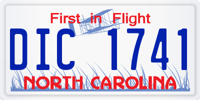 NC license plate DIC1741