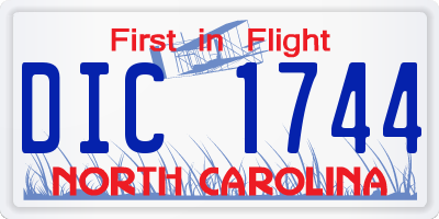 NC license plate DIC1744