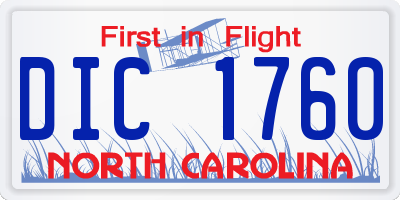 NC license plate DIC1760
