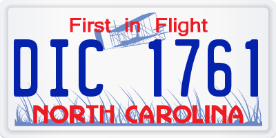 NC license plate DIC1761