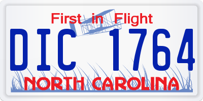 NC license plate DIC1764