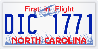 NC license plate DIC1771