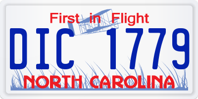 NC license plate DIC1779