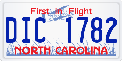 NC license plate DIC1782