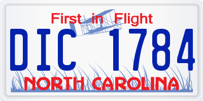 NC license plate DIC1784