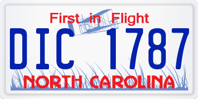 NC license plate DIC1787