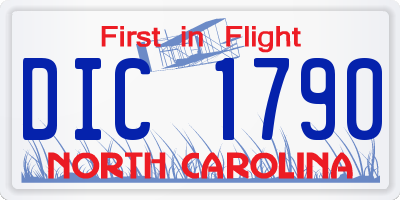 NC license plate DIC1790