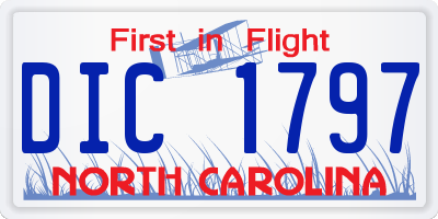 NC license plate DIC1797
