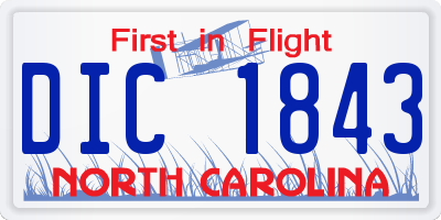 NC license plate DIC1843