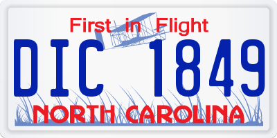 NC license plate DIC1849