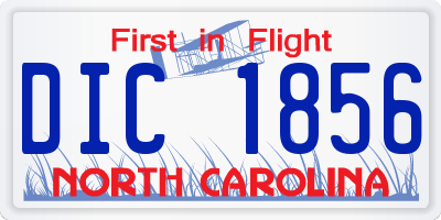 NC license plate DIC1856