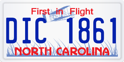 NC license plate DIC1861