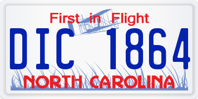 NC license plate DIC1864