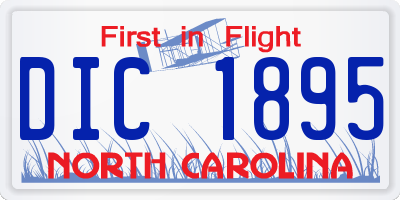 NC license plate DIC1895