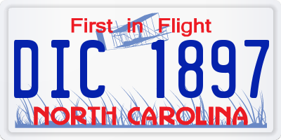 NC license plate DIC1897