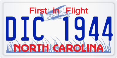 NC license plate DIC1944