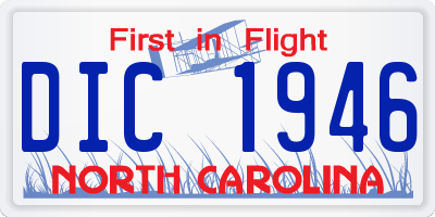 NC license plate DIC1946
