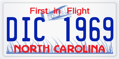 NC license plate DIC1969