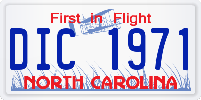 NC license plate DIC1971