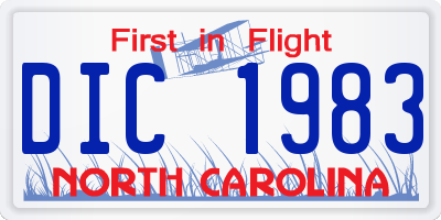 NC license plate DIC1983
