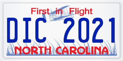 NC license plate DIC2021