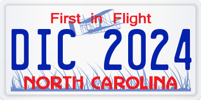 NC license plate DIC2024