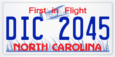 NC license plate DIC2045